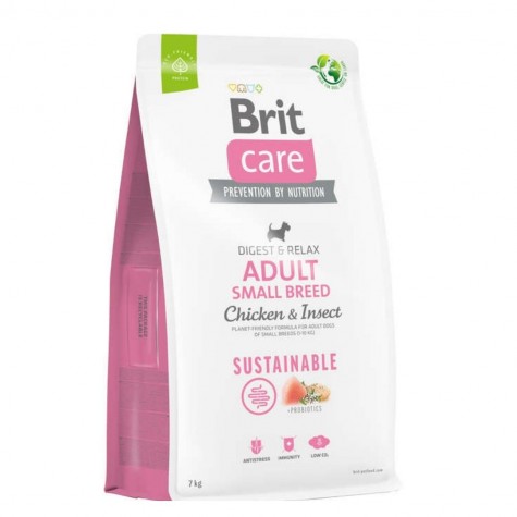 Brit Care Digest & Relax Tavuklu Larva Proteinli Küçük Irk Yetişkin Köpek Maması 7 KG