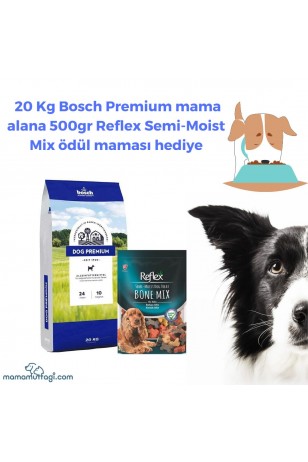Bosch Premium Et ve Balıklı Köpek Maması 20 Kg- Ödül Maması Hediyeli!