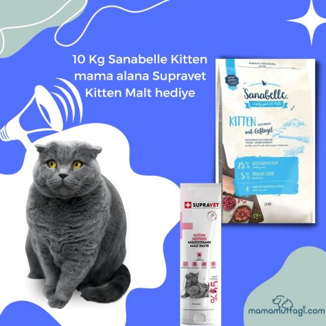 Sanabelle Kitten Yavru Kedi Maması 10 Kg- Malt Hediyeli!