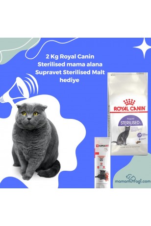 Royal Canin Sterilised 37 Kısırlaştırılmış Yetişkin Kedi Maması 2 Kg- Malt Hediyeli