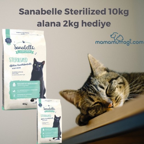 Sanabelle Sterilized Kısırlaştırılmış Yetişkin Kedi Maması 10 Kg- 2 Kg Hediyeli