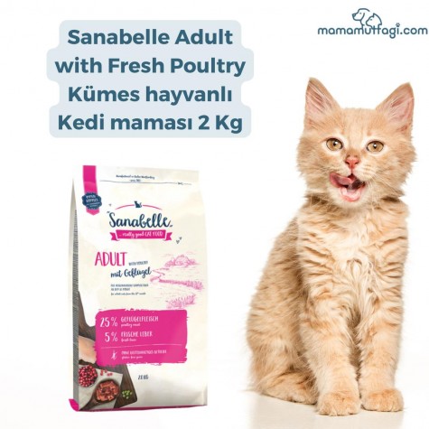 Sanabelle Adult with Fresh Poultry Kümes hayvanlı Kedi maması 2 Kg-İstanbul İçi Özel Sevkiyat