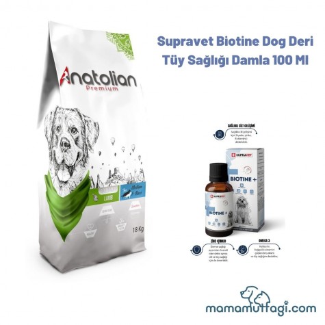 Anatolian Premium Lamb Kuzulu Medium Maxi Yetişkin Köpek Maması 18KG (Supravet Biotine Damla Hediye)