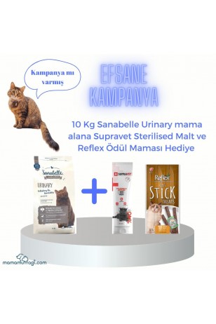 Sanabelle Urinary Yetişkin Kedi Maması 10 Kg- Malt ve Stick Hediyeli!