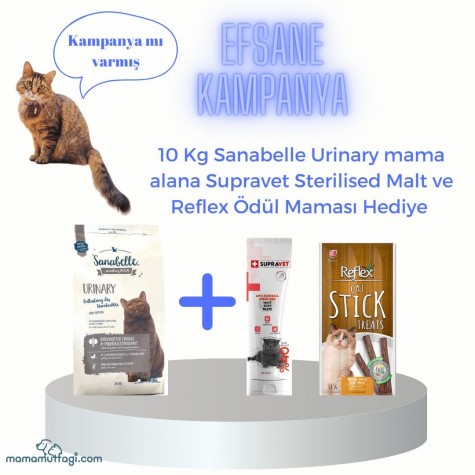 Sanabelle Urinary Yetişkin Kedi Maması 10 Kg- Malt ve Stick Hediye\ İstanbul içi Özel Sevkiyat