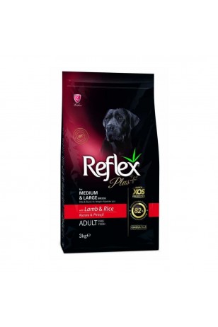 Reflex Plus Orta Büyük Irk Kuzu Pirinç Yetişkin Köpek Maması 3 Kg