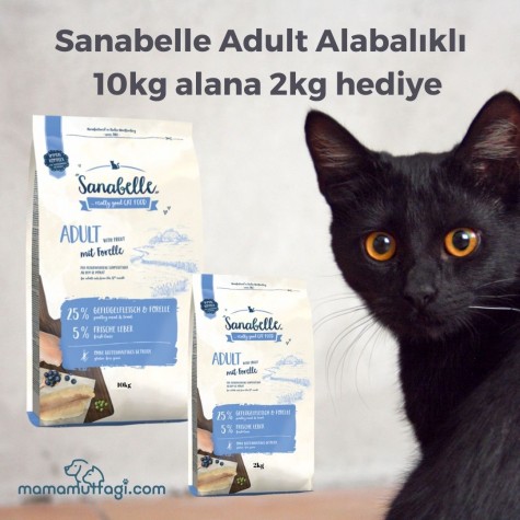 Sanabelle Adult Alabalıklı Kedi Maması 10 Kg- 2 Kg Hediyeli