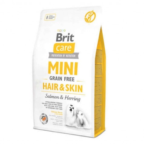 Brit Care Mini Hair Skin Somonlu ve Ringa Balıklı Tahılsız Köpek Maması 7Kg