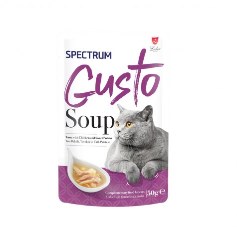 Spectrum Gusto Ton Balık,Tavuk ve Tatlı Patatesli Kedi Çorbası 12li 