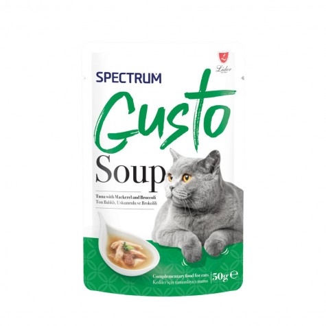 Spectrum Gusto Ton Balık,Uskumru ve Brokoli Kedi Çorbası 12li 