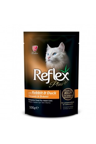 Reflex Plus Tavşan Ve Ördekli Pouch Kedi Konserve Jöle İçinde Et Parçacıklı 100 Gr