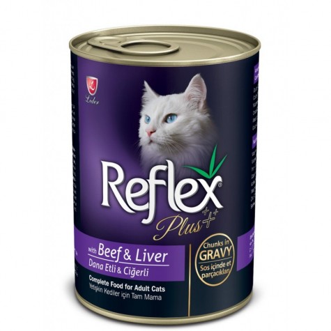 Reflex Plus Biftek Ve Ciğerli Kedi Konserve Sos İçinde Et Parçacıklı 400 Gr