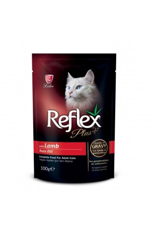Reflex Plus Kuzulu Pouch Yetişkin Kedi Konserve Sos  İçinde Et Parçacıklı 100 Gr