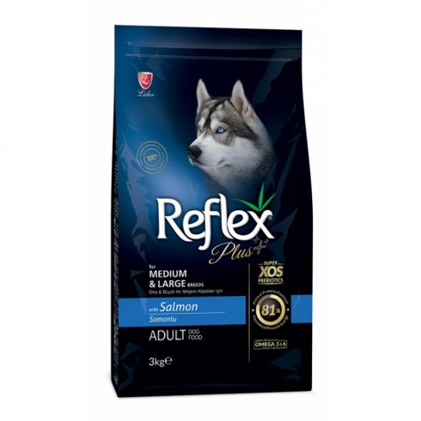 Reflex Plus Orta Büyük Irk Somonlu Yetişkin Köpek Maması 3 Kg