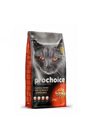 Pro Choice Pro 33 Somon ve Karidesli Kısırlaştırılmış Yetişkin Kuru Kedi Maması 15 Kg
