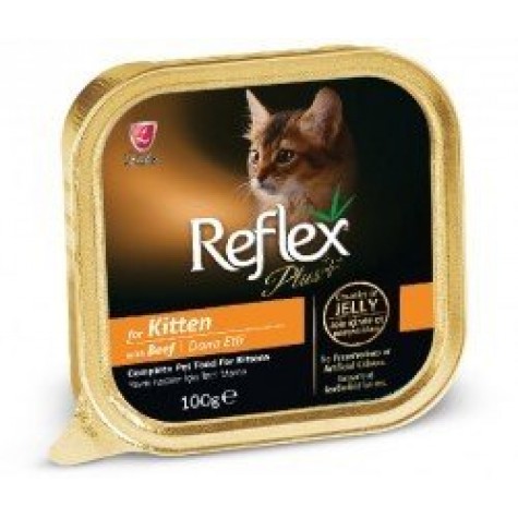 Reflex Plus Yavru Kedi Jöle İçin Dana Etli Et Parçacıklı 100Gr